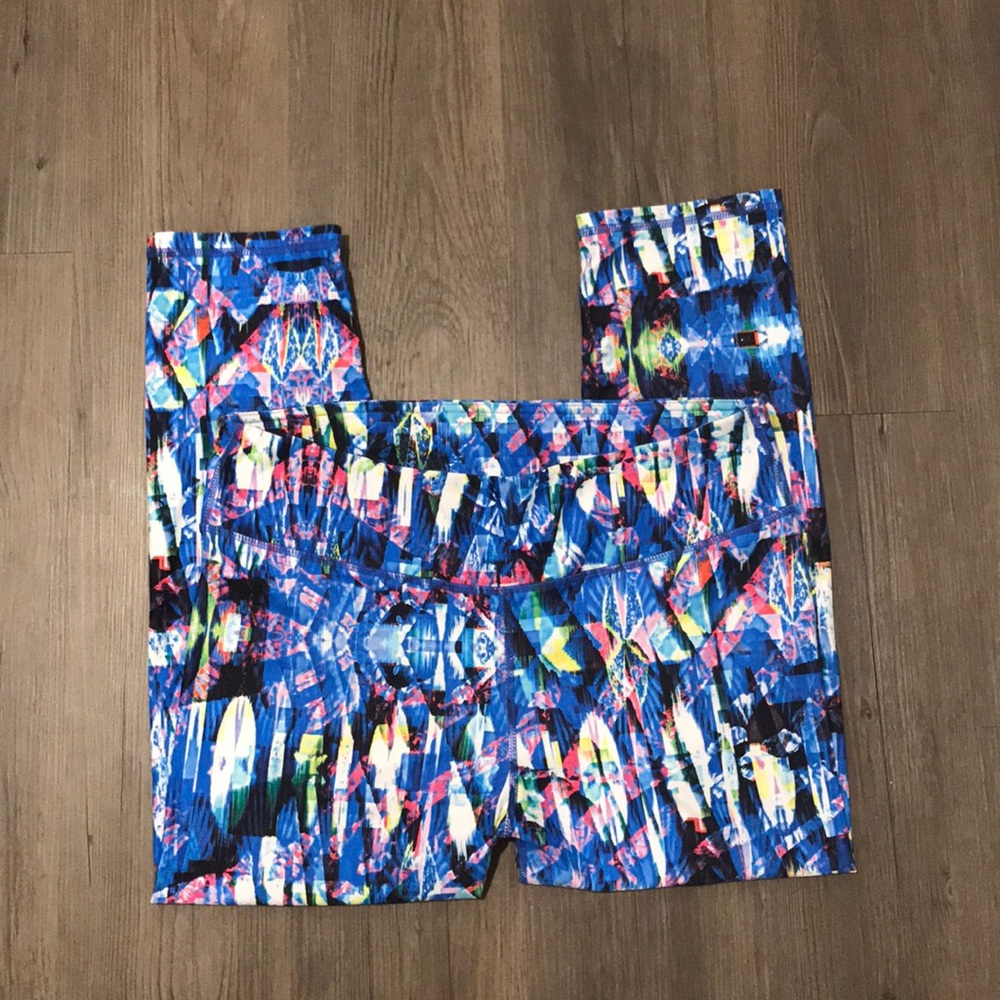 Fabletics Blue Multi-Color Patterned Leggings - image 5